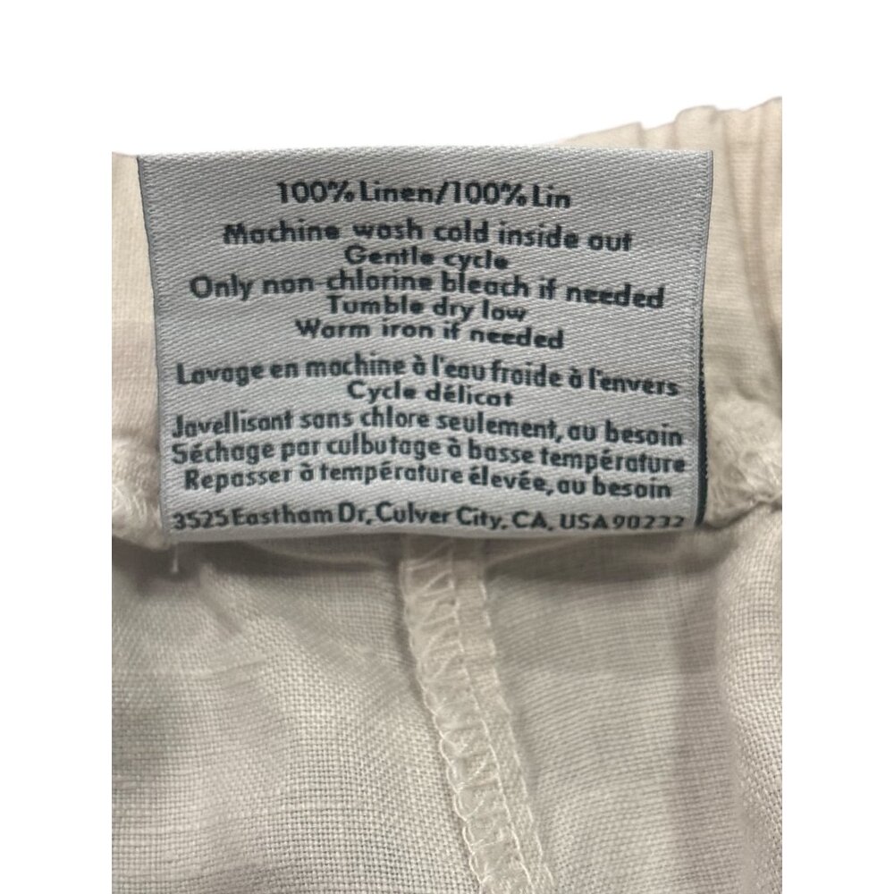 Parachute 100% Linen Pants XL Beige Wide Leg Elastic Waist Portugal - Picture 6 of 9